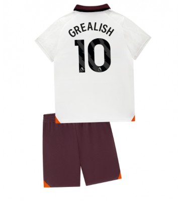 Manchester City Jack Grealish #10 Segunda Equipación Niños 2023-24 Manga Corta (+ Pantalones cortos)